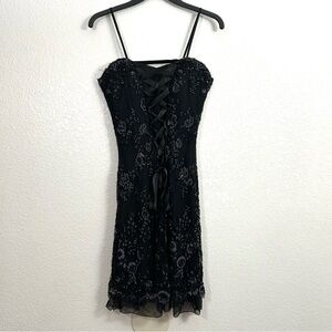 Vicky Tiel Bergdorf Goodman Couture Vintage Beaded Corset Mini Dress